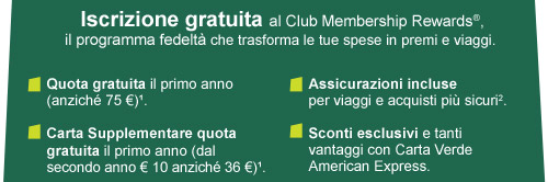 Iscrizione gratuita al Club Membership Rewards®